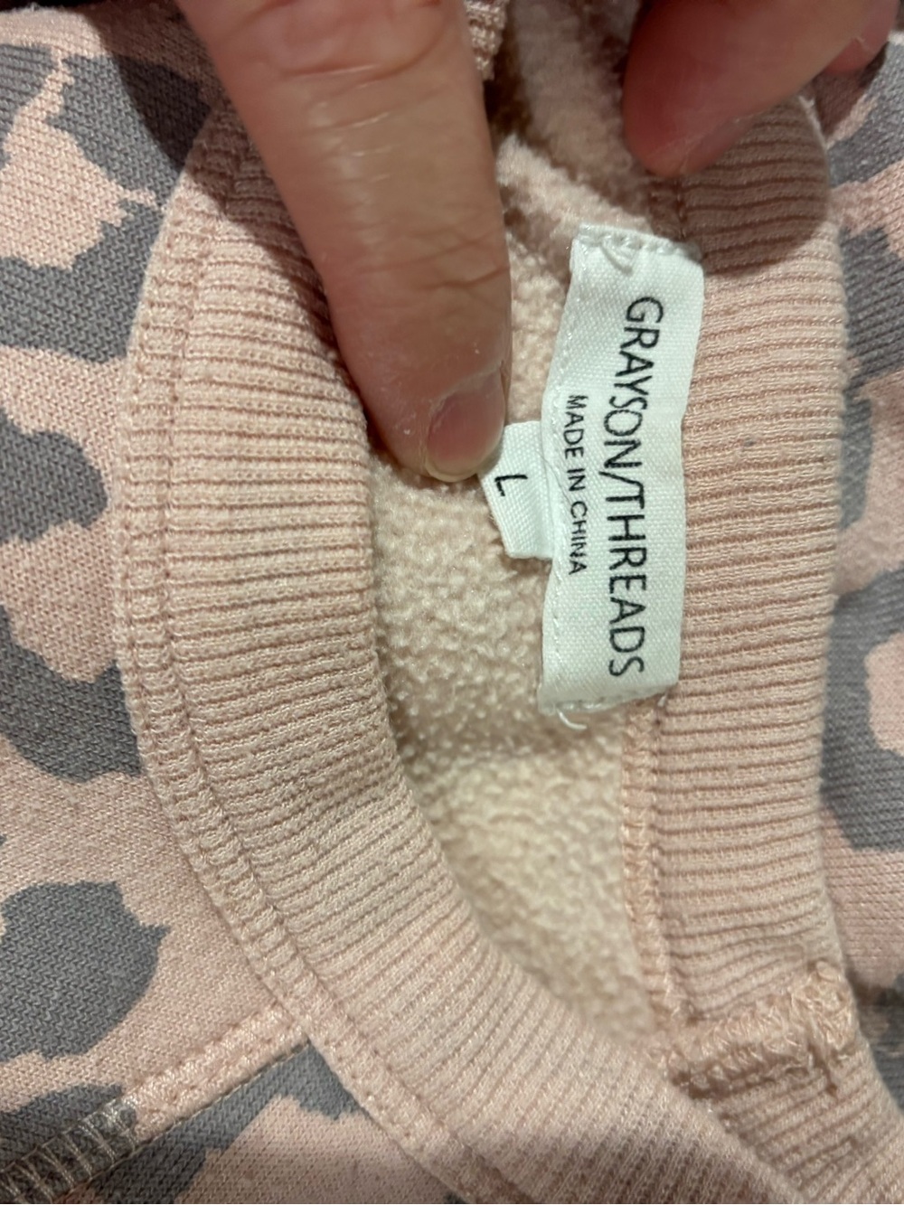 Grayson Threads Pink & Gray Leopard-Print Pullover Hoodie